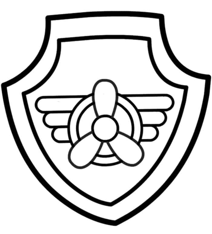 Paw Patrol Skye Badge Coloring Pages