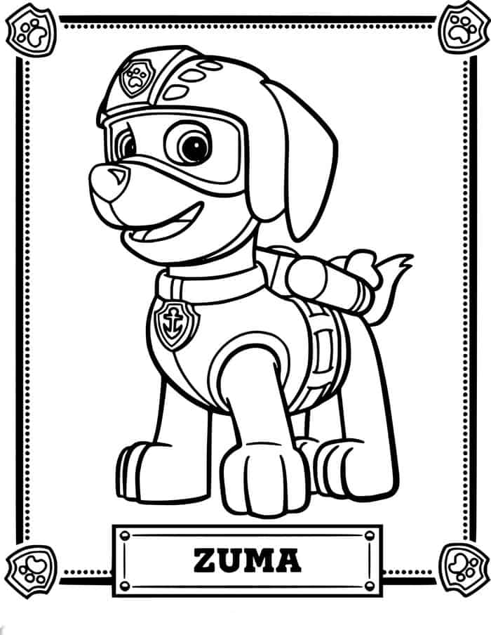 Paw Patrol Zuma Coloring Pages