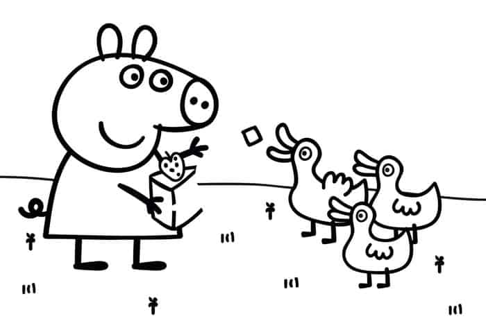 Peppa Pig Muddy Puddles Coloring Pages
