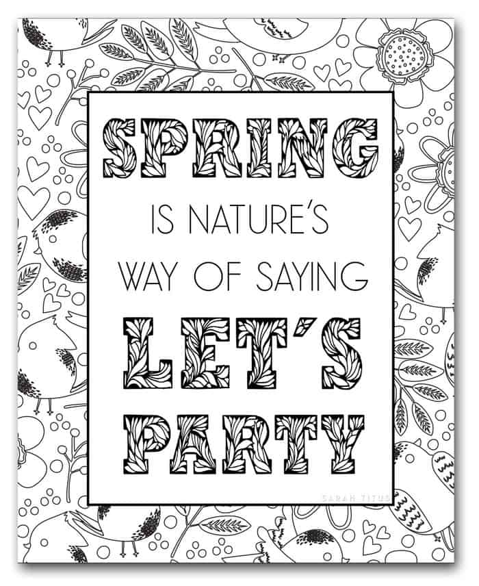 Quote About Spring Coloring Pages