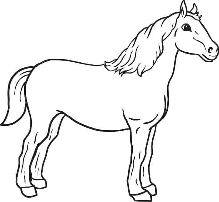 Simple Horse Coloring Pages