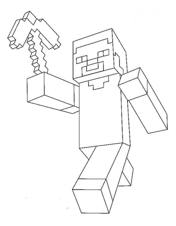 Steve Minecraft Coloring Pages