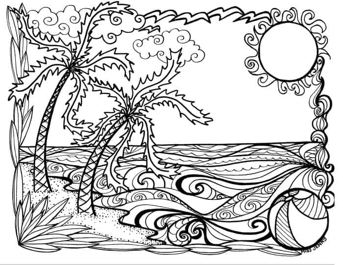 Summer Break Coloring Pages