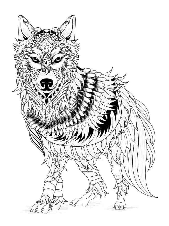 Wolf Coloring Pages Advanced