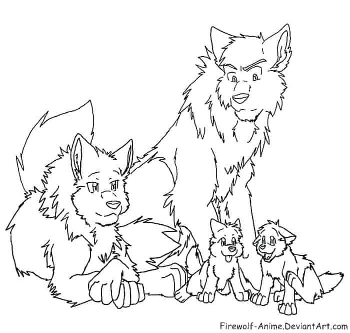 Wolf Family Coloring Pages