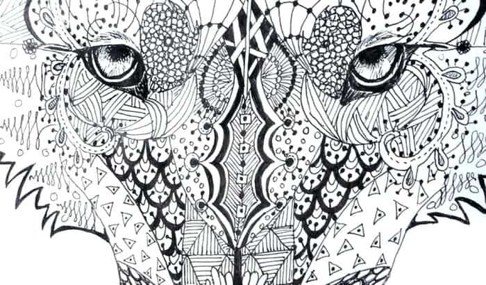 Zentangle Wolf Coloring Pages