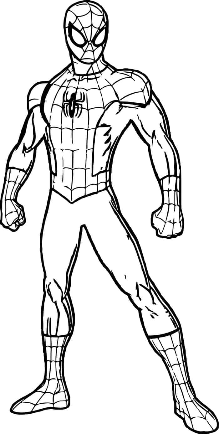 easy spiderman coloring pages