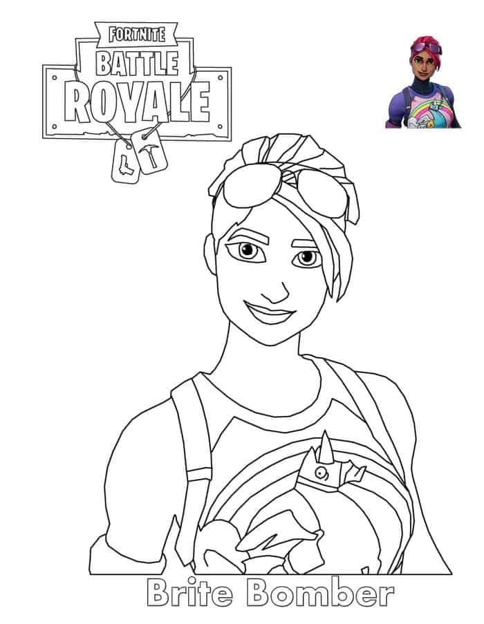 fortnite brite bomber coloring pages