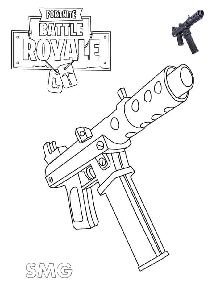 fortnite coloring pages SMG guns