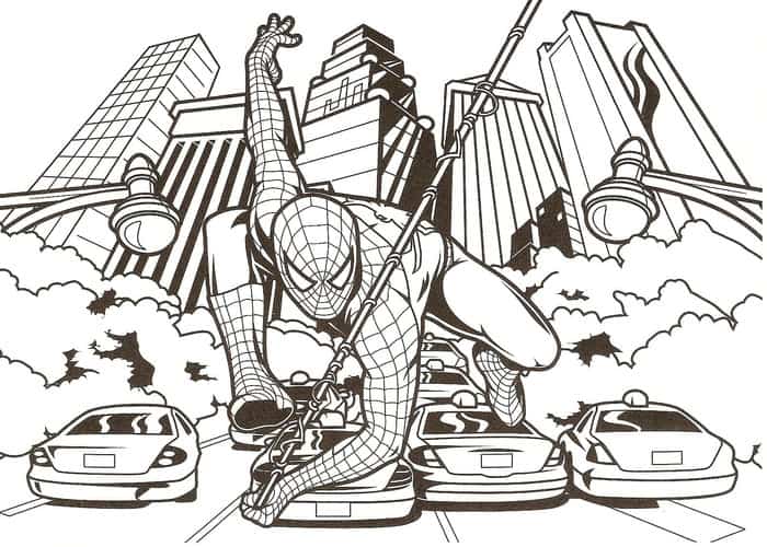 free spiderman printable coloring pages