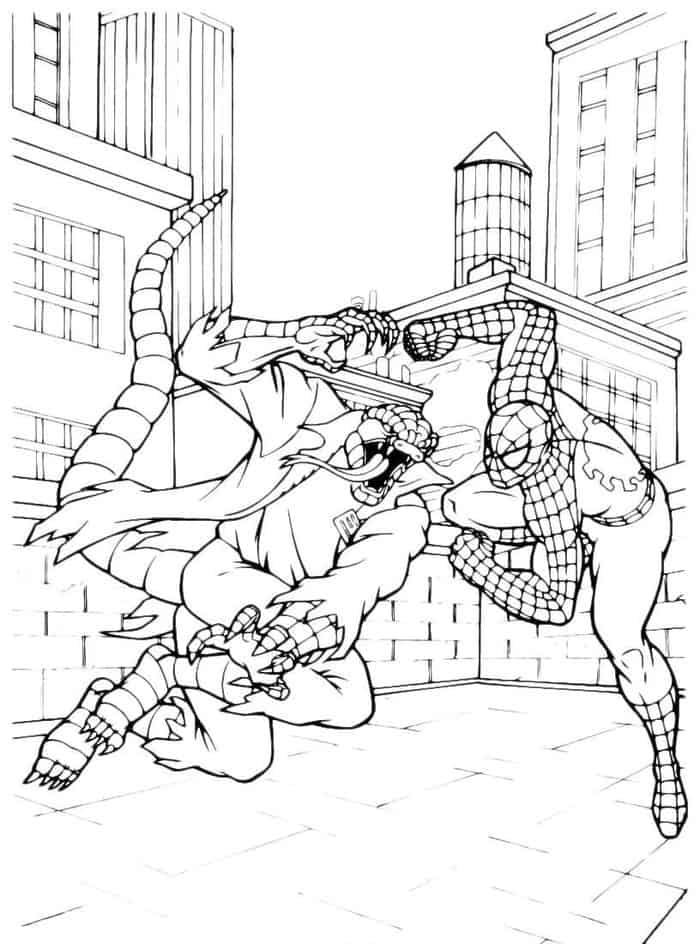 lizard spiderman coloring pages