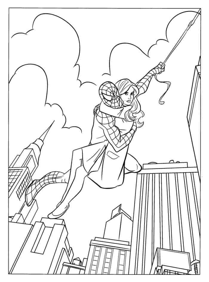 spiderman coloring book pages