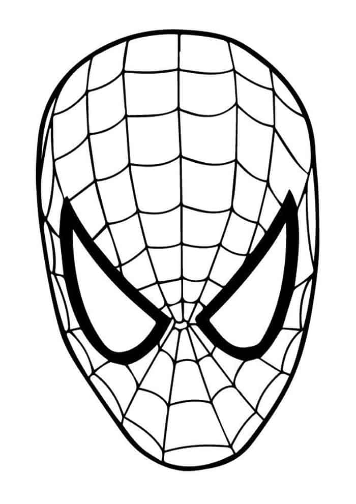 spiderman head coloring pages