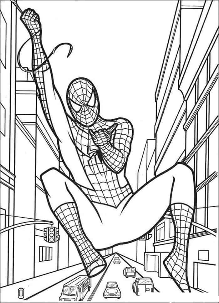 spiderman superhero coloring pages