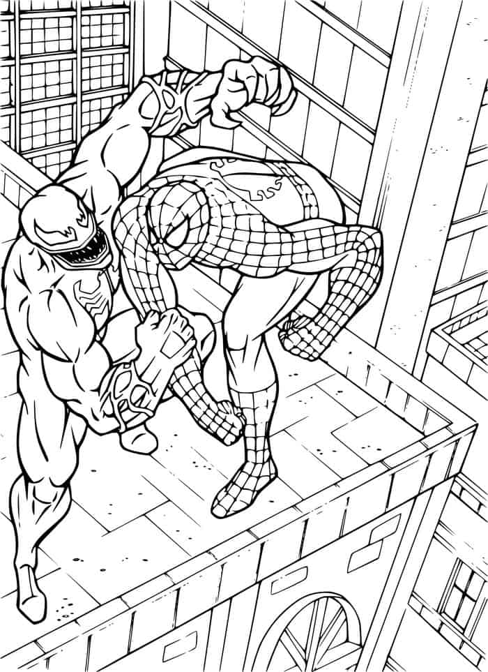venom vs spiderman coloring pages