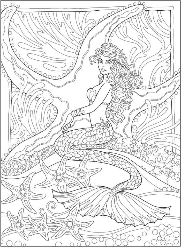 Adult Coloring Pages Mermaid