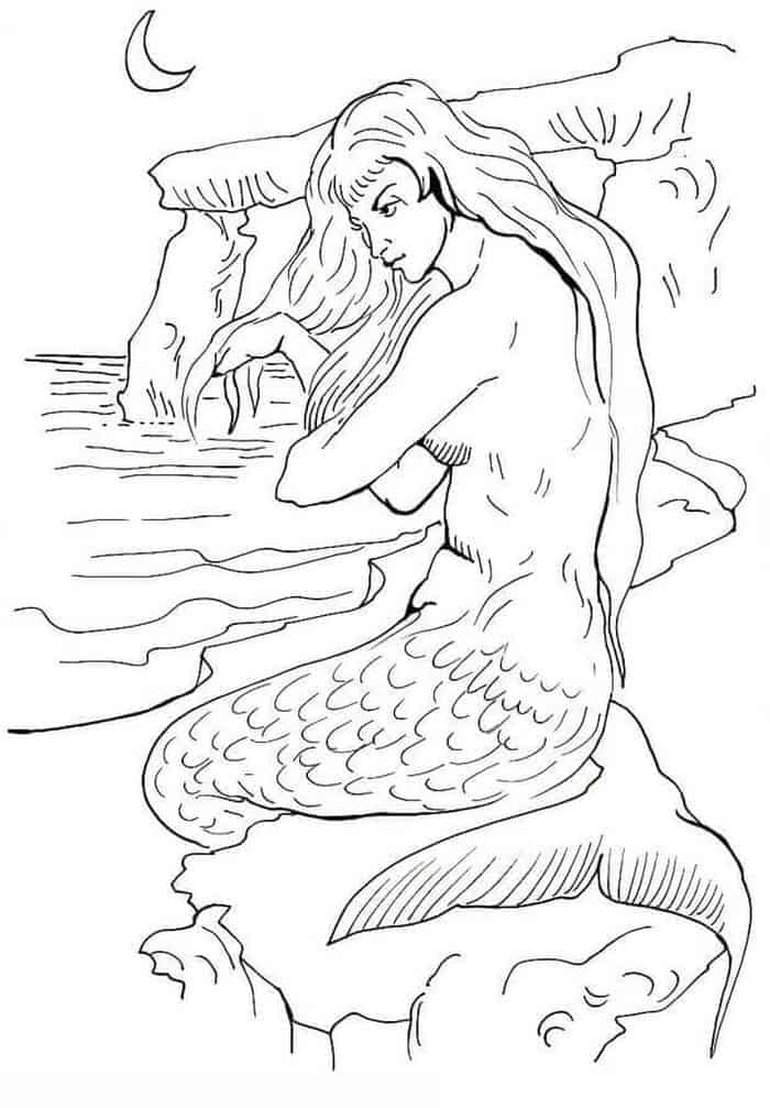 Adult Mermaid Coloring Pages
