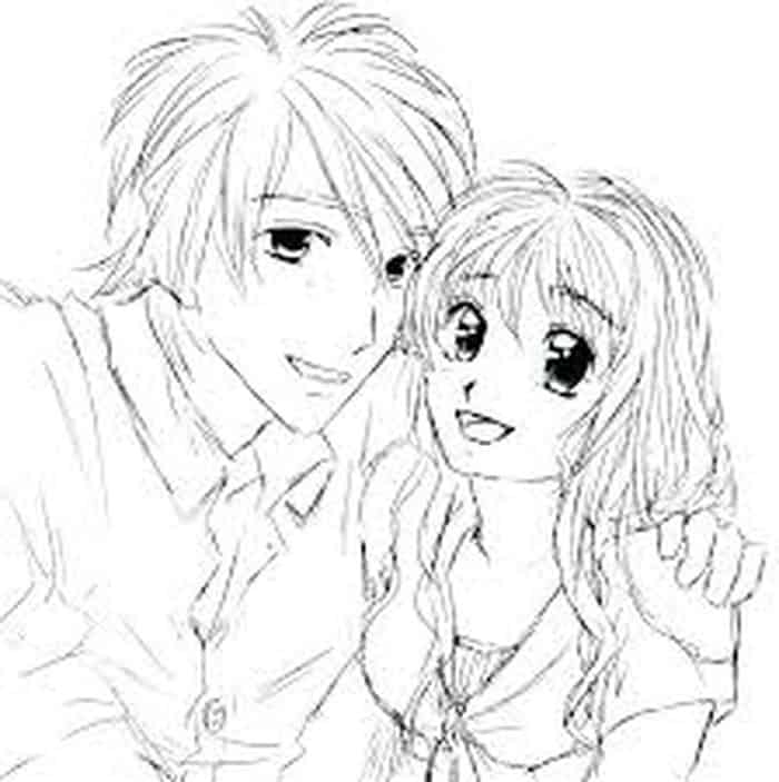 Anime Couple Coloring Pages