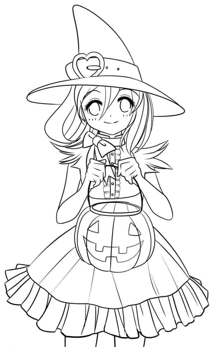 Anime Girl Coloring Pages Printable 1