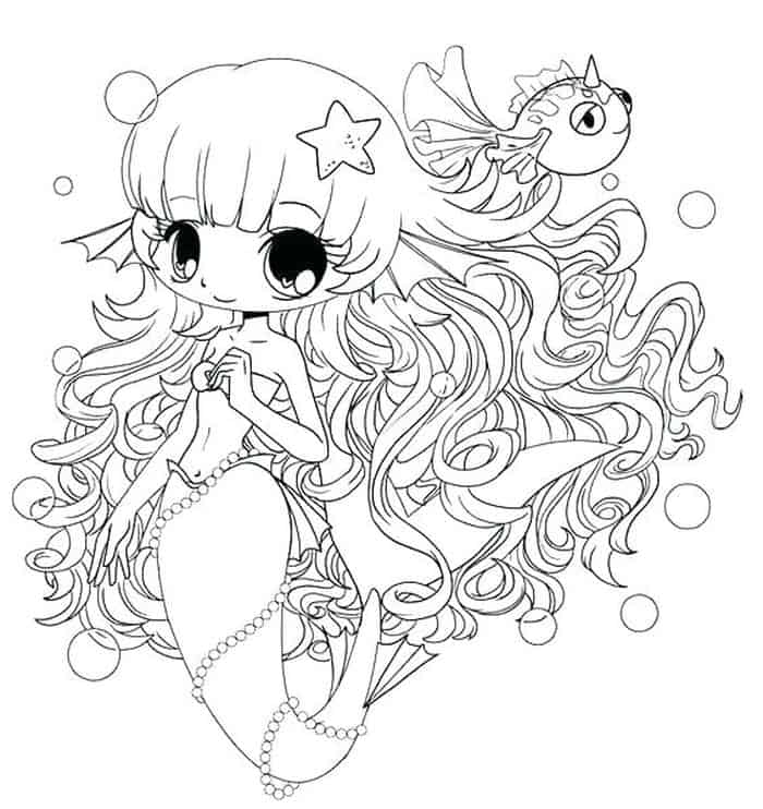 Anime Mermaid Coloring Pages 2