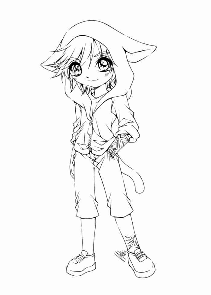 Anime Wolf Girl Coloring Pages 1