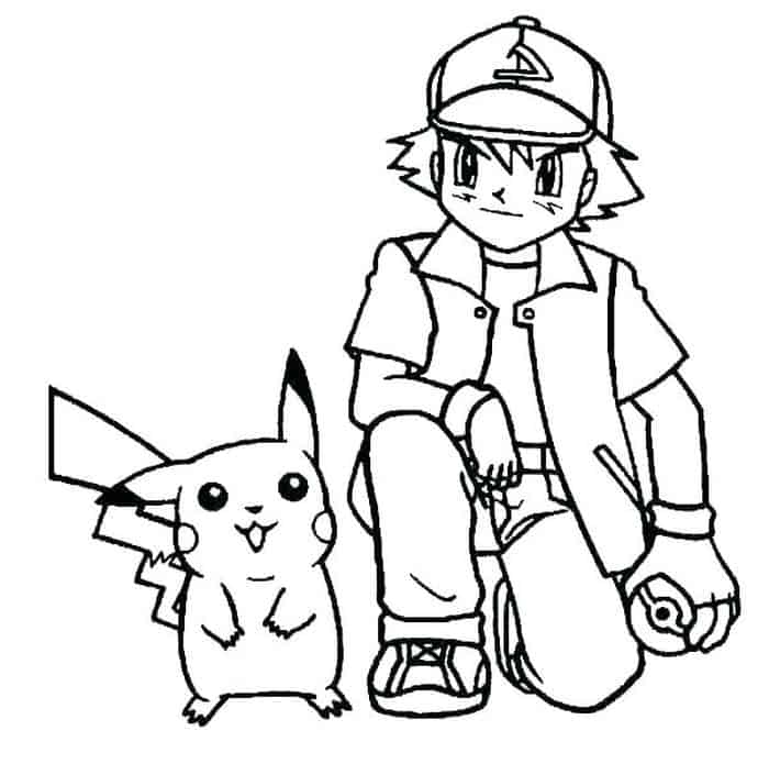 Ash And Pikachu Coloring Pages 1