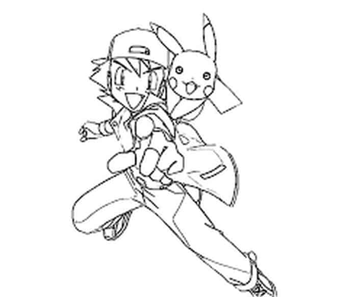 Ash And Pikachu Coloring Pages