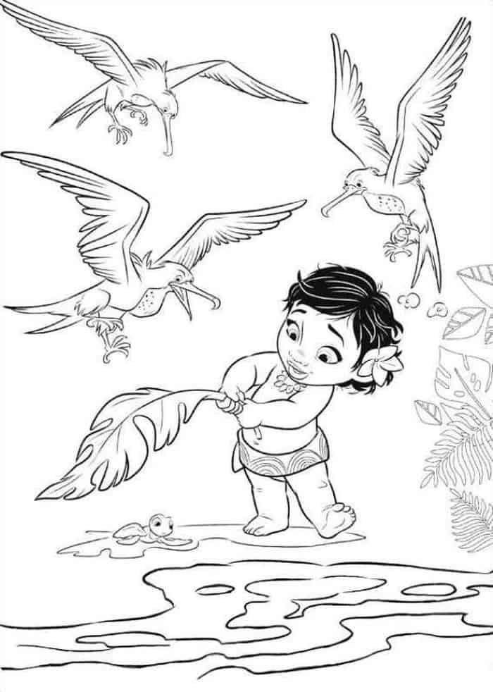 Baby Moana Coloring Pages