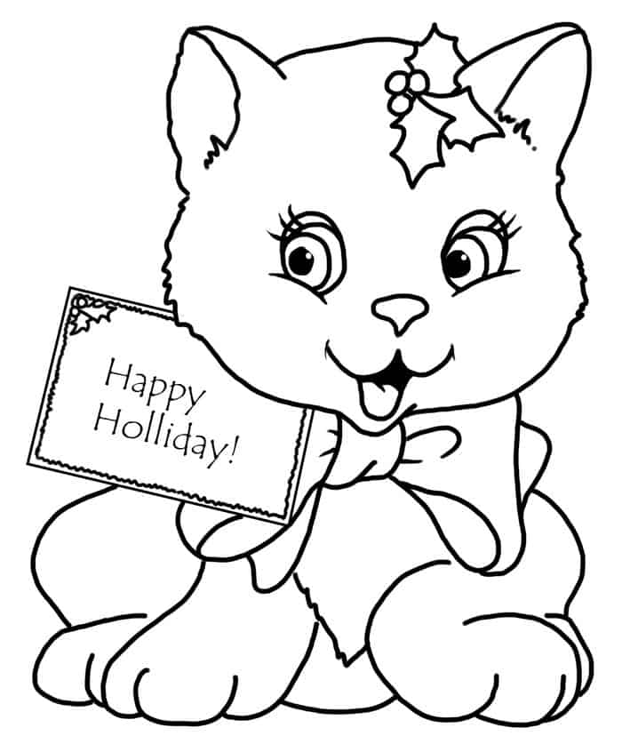 Christmas Puppy Coloring Pages 1