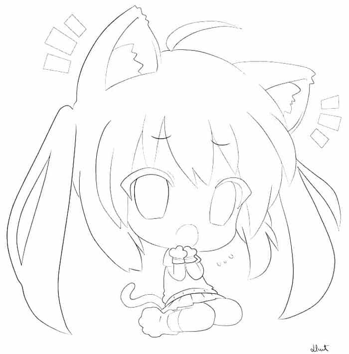 Cute Anime Coloring Pages 1