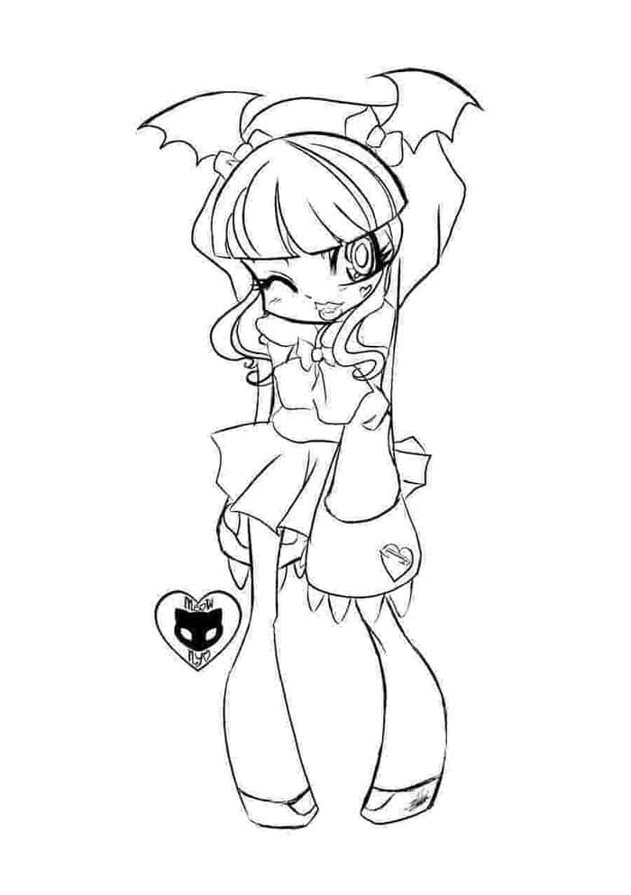 Cute Anime Girl Coloring Pages 1