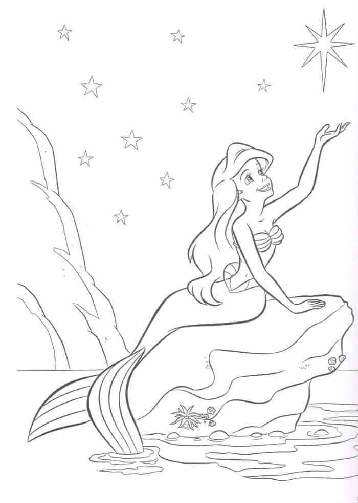 Cute Ariel Mermaid Printable Coloring Pages