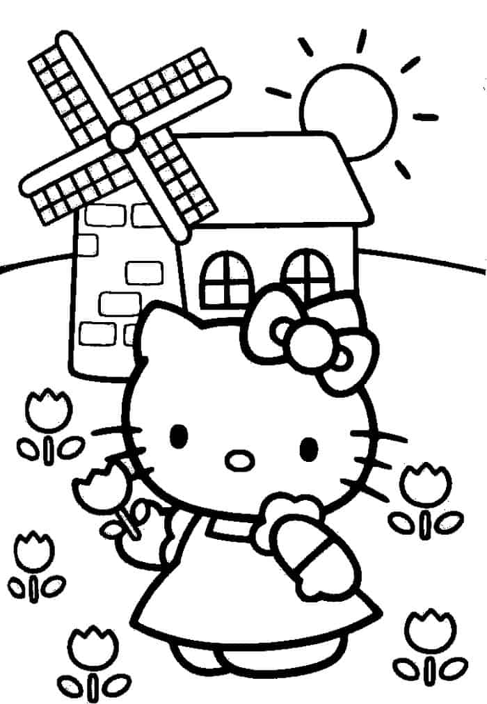 Cute Hello Kitty Coloring Pages For Kids