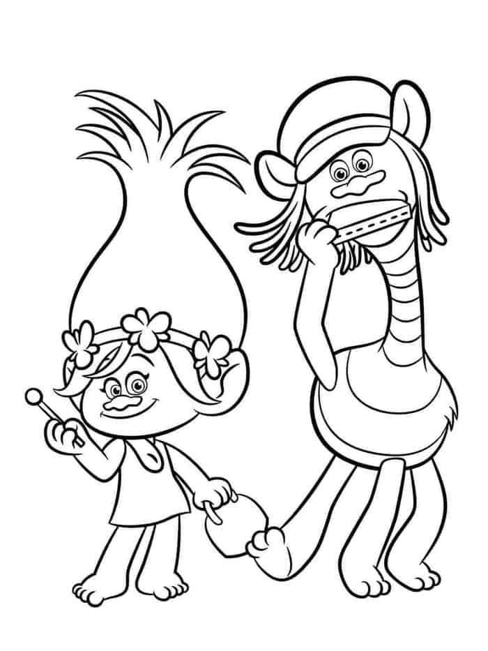Dreamworks Trolls Coloring Pages