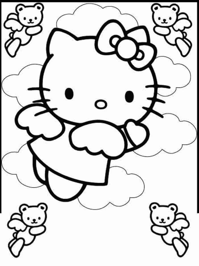 Fairy Hello Kitty Coloring Pages