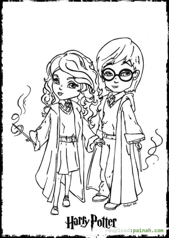 Harry Potter Cartoon Coloring Pages 1