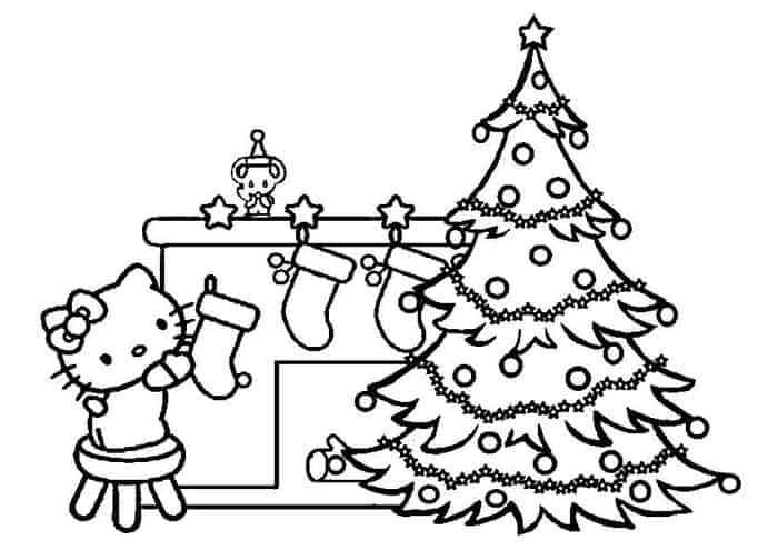 Hello Kitty Christmas Coloring Pages