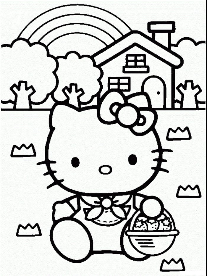 Hello Kitty Easter Coloring Pages