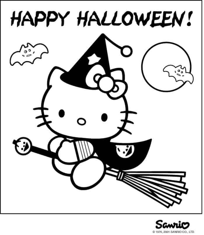 Hello Kitty Halloween Coloring Pages