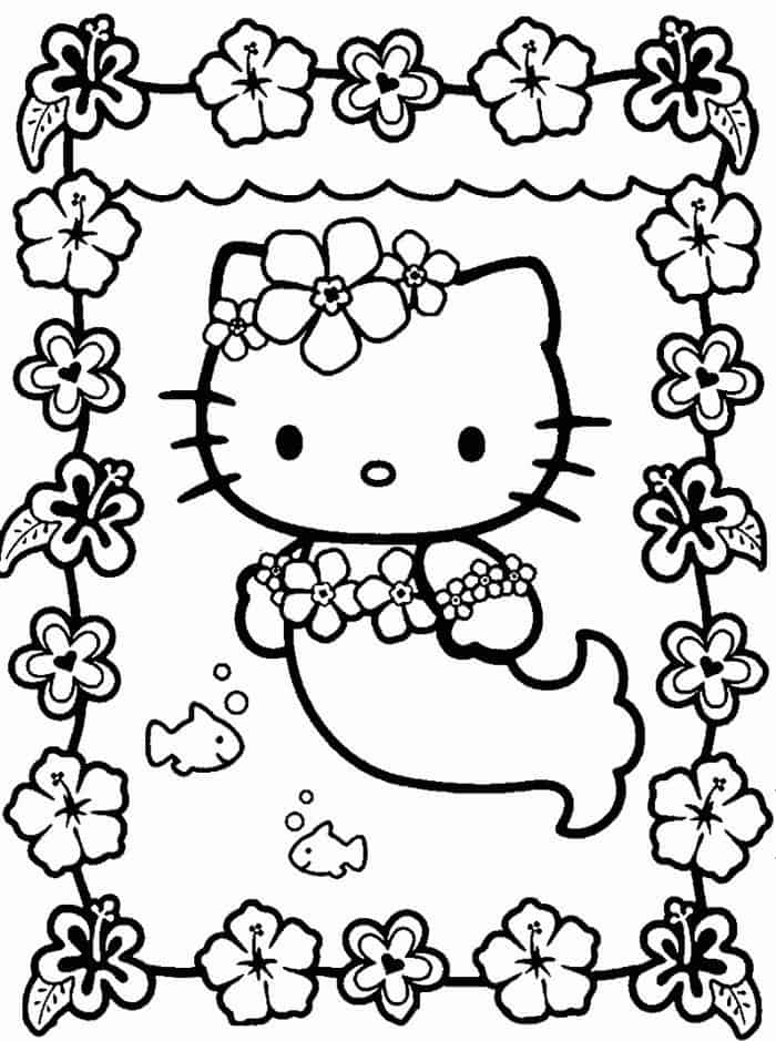Hello Kitty Mermaid Coloring Pages