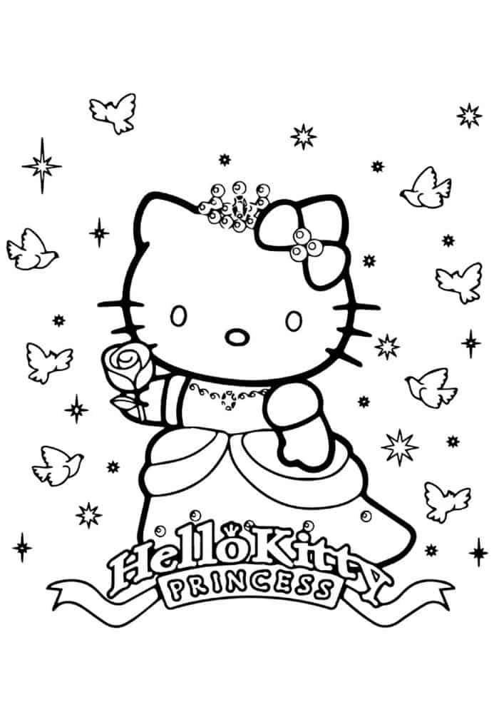 Hello Kitty Princess Coloring Pages