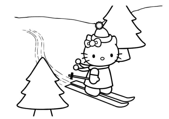 Hello Kitty Skating Coloring Pages