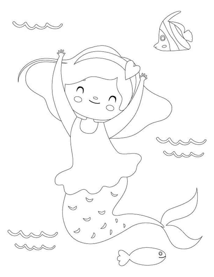 Mermaid Coloring Pages For Kids