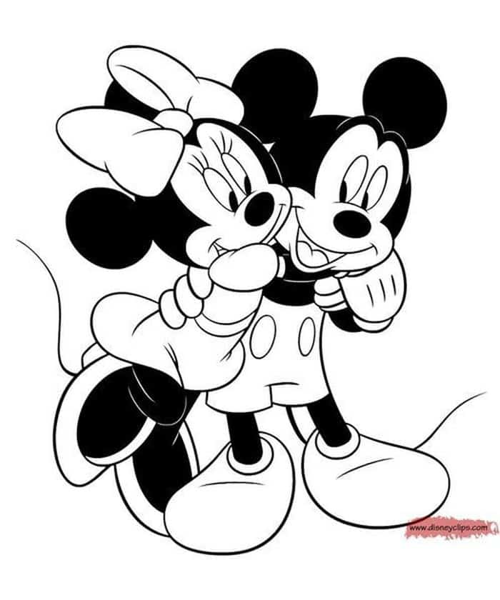 Mickey And Minnie Mouse Coloring Pages Free 1
