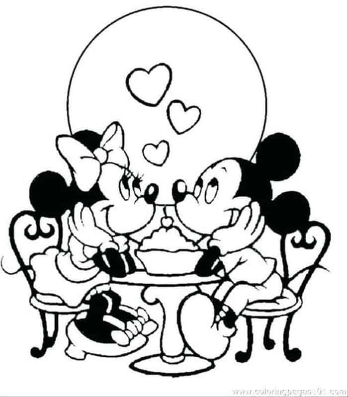Mickey Mouse And Minnie Mouse Coloring Pages 1