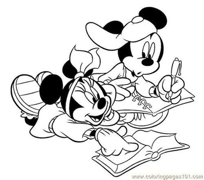 Mickey Mouse Valentine Coloring Pages
