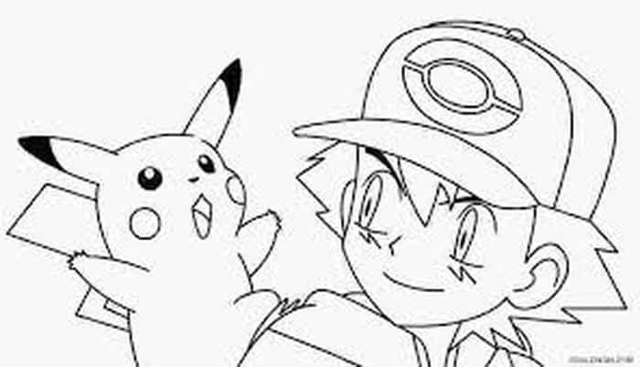 Pikachu And Ash Coloring Pages