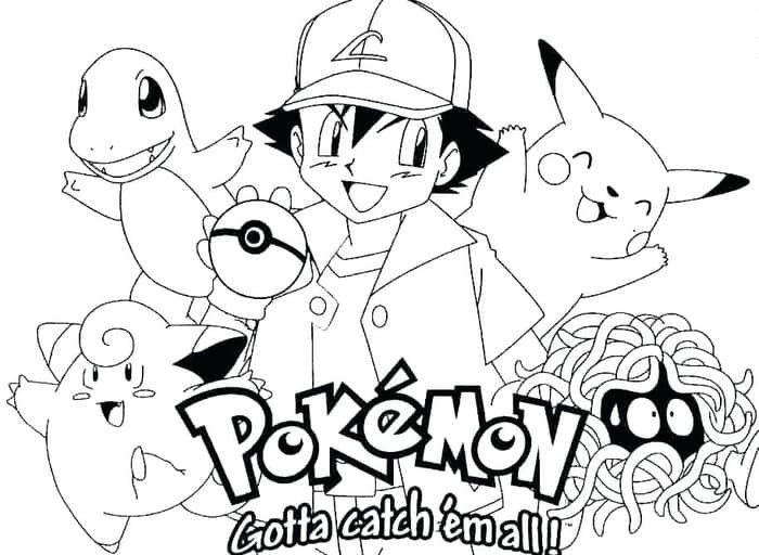 Pokemon Coloring Pages Ash And Pikachu 1