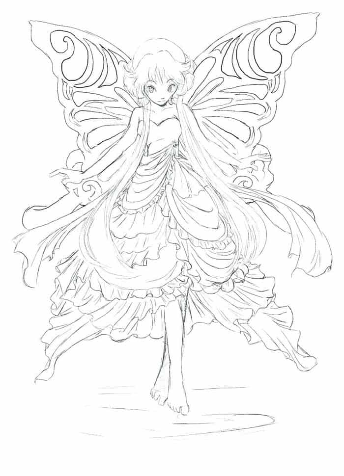 Printable Adult Fairy Coloring Pages