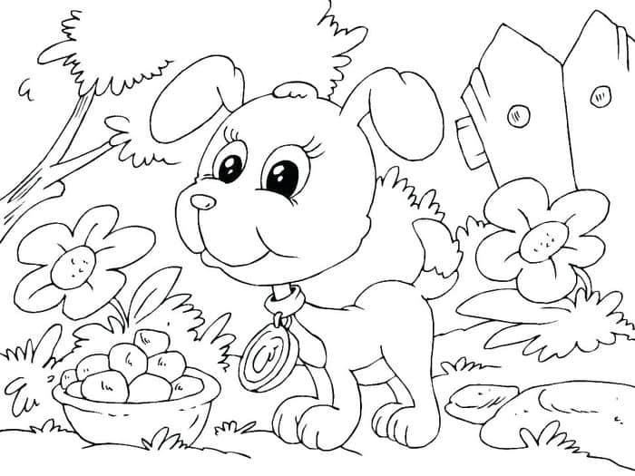 Puppy Coloring Book Pages
